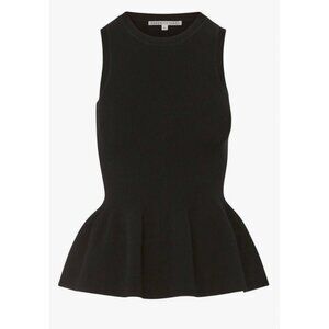 Veronica Beard ARAGO PEPLUM TOP Black Gorgeous Top S